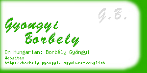 gyongyi borbely business card