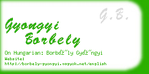 gyongyi borbely business card